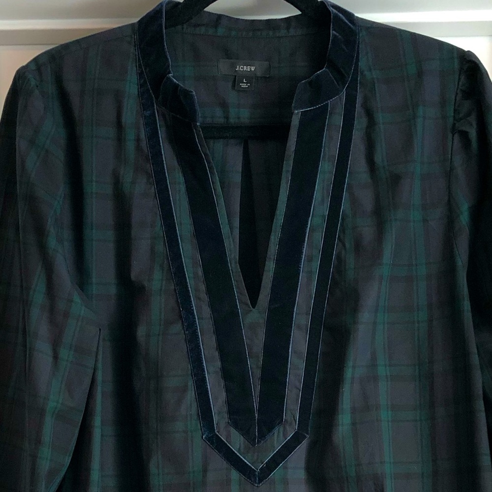 J. Crew Plaid Tunic Top Size L